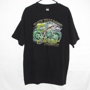 Sturgis Black Hills Motorcycle Rally T Shirt Men's XL Black/Neon Green